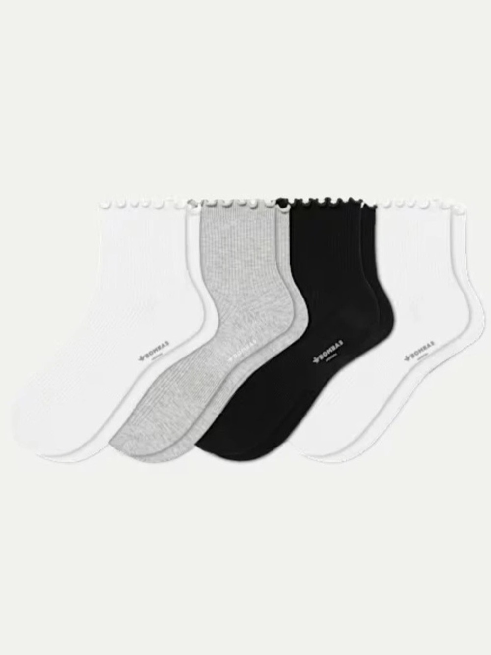 Women's Ruffle Rib Quarter Sock 4-Pack - BNWT - Picture 2 of 2